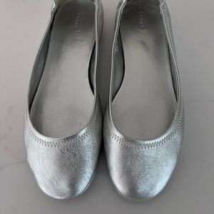 Quince Metallic Silver Flats